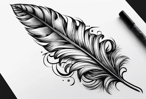 Folded feather tattoo idea