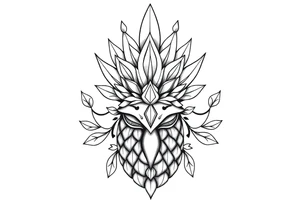 Majestic crown pineapple vagina and anus tattoo idea
