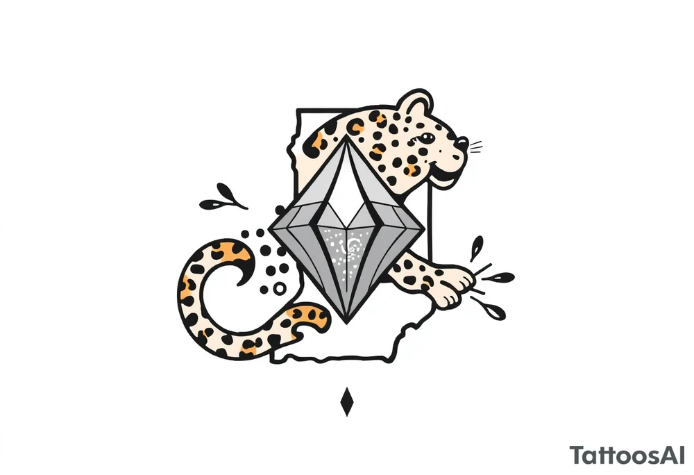 Cheetah print, diamond, mississippi, unique tattoo idea