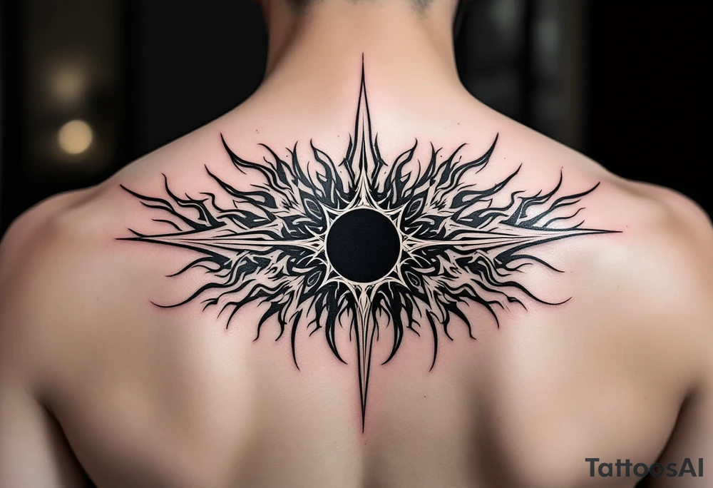 2 different worlds on both sides of a black hole tattoo idea