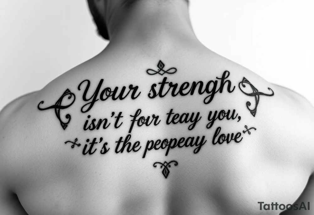 Your strength isn't for you, it's for the people you love. tattoo idea