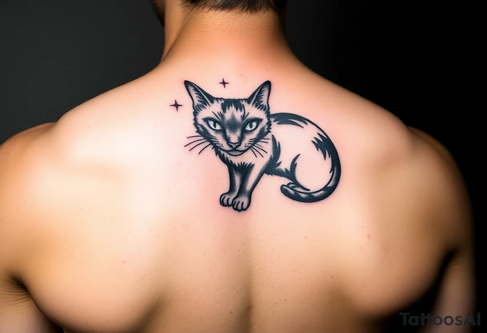 black cat tattoo idea