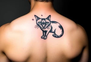black cat tattoo idea