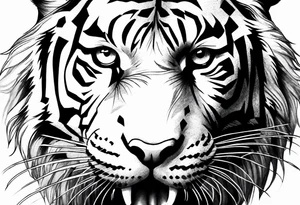 Tiger covered in blood tattoo idea