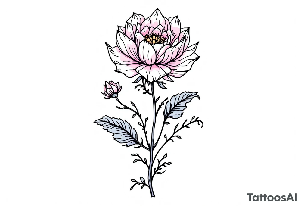 "She gave me a reason to live"  as the stem blooming into a flower tattoo idea