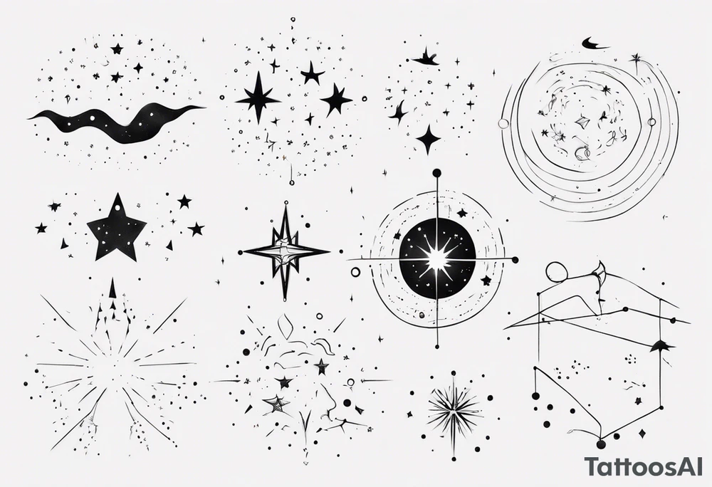 Constellation in the night sky tattoo idea
