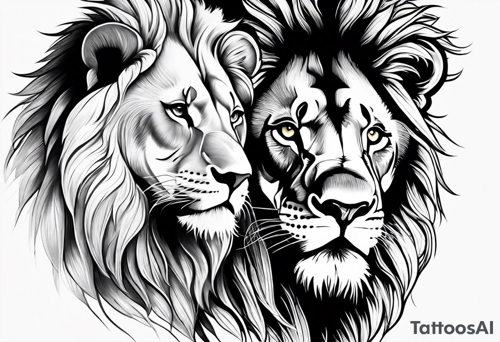 lion and cub tattoo idea