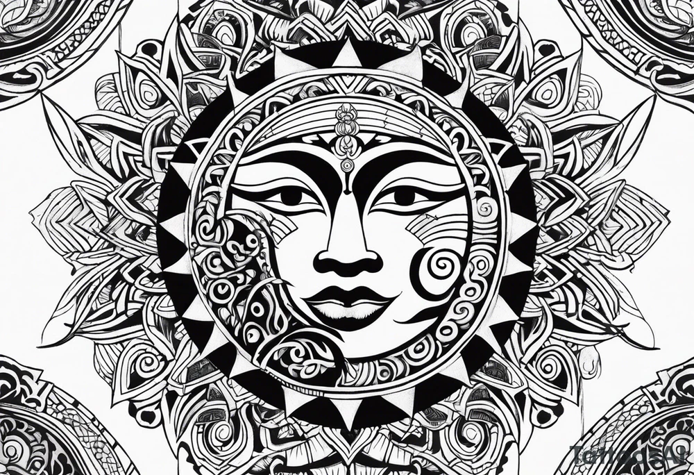sun and freedom maori tattoo idea
