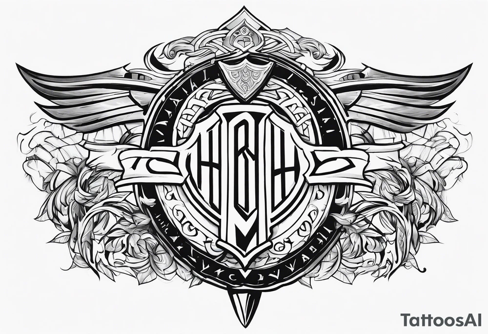 Valhalla sword shield steps tattoo idea