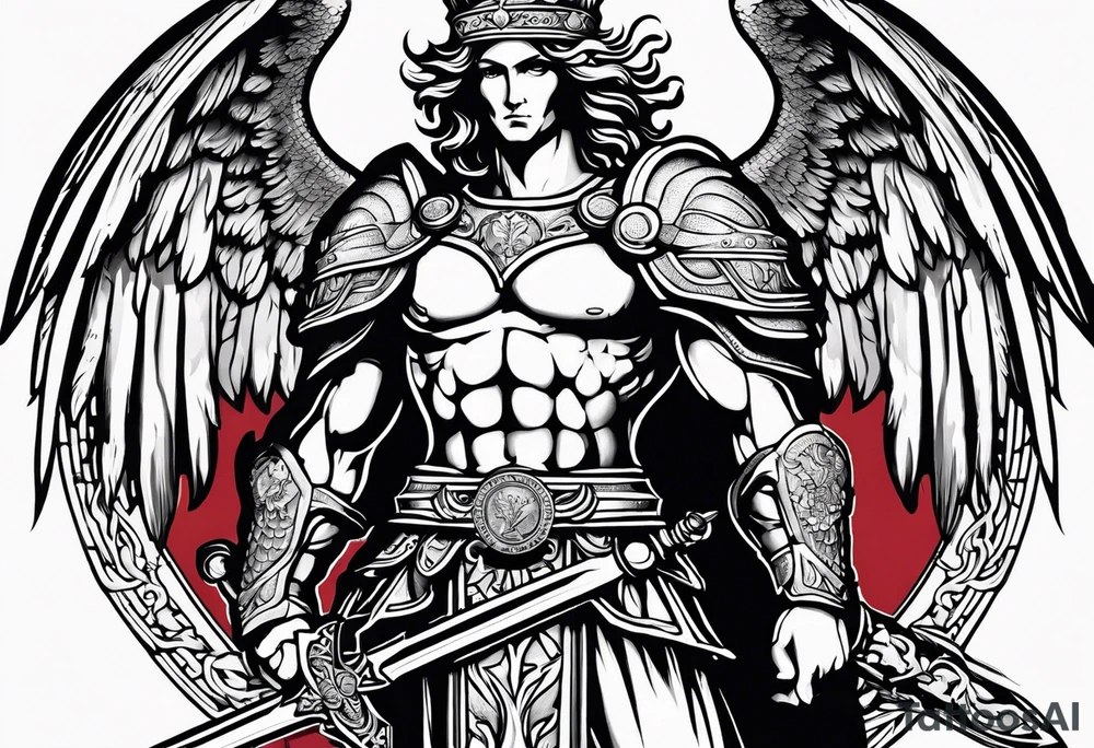 image of st michael the archangel with sword and shieldtattoo tattoo idea