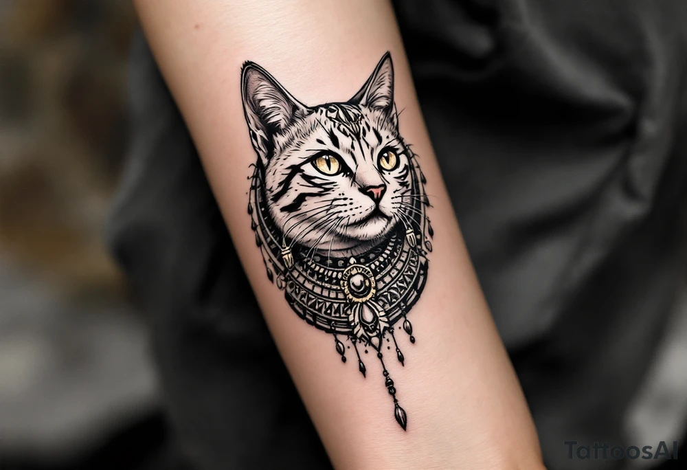 Egyptian cat tattoo idea
