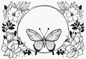 Ala de ángel y ala de mariposa tattoo idea