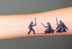 Lord of the rings star wars harry potter fight scene tattoo idea