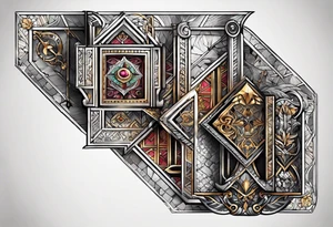 free masonry symbol , rectangle tattoo idea