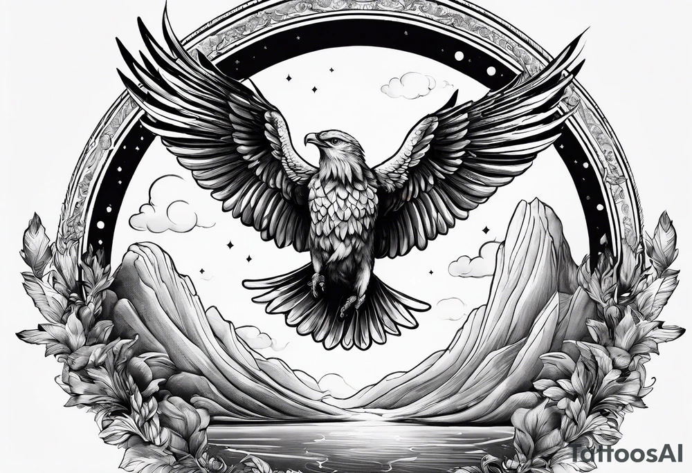 icarus  falling into a rainbow tattoo idea
