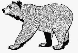 traditional style grizzle bear tattoo idea