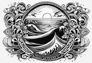 Black surfer tattoo idea