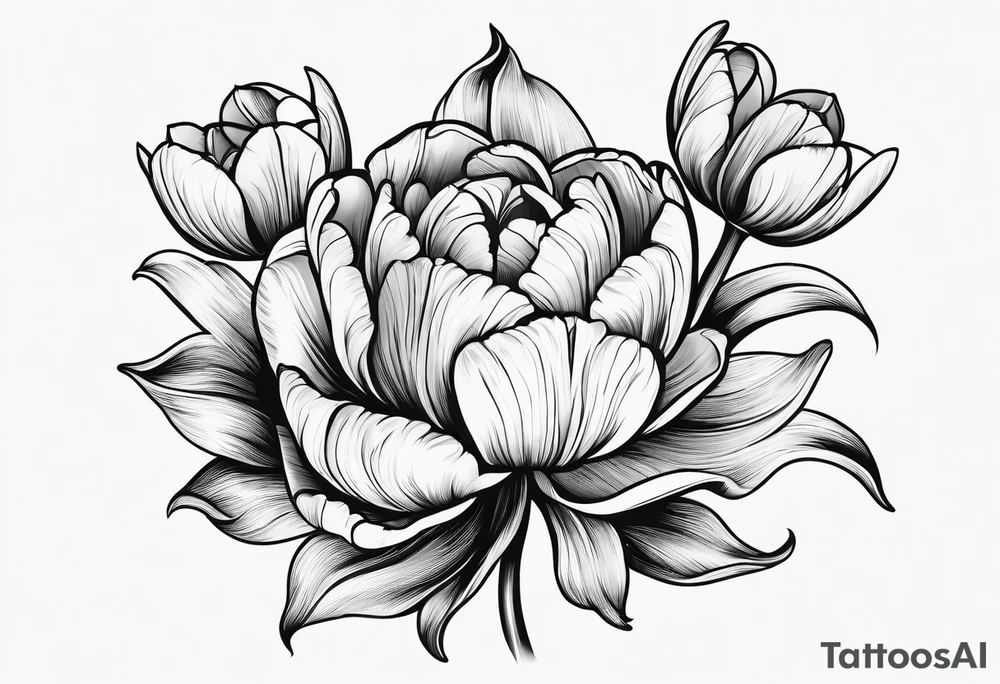 Tulips on finger tattoo idea