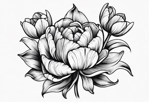 Tulips on finger tattoo idea
