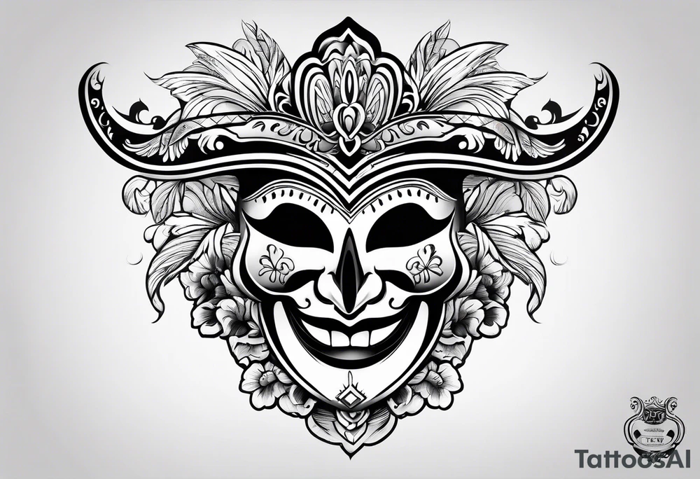 Laughing mask Mexican style tattoo idea