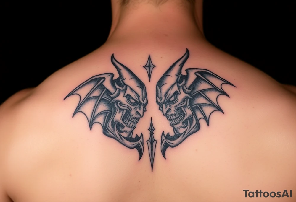 Good vs evil tattoo idea