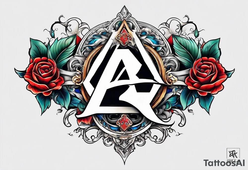 the letters A and R tattoo idea