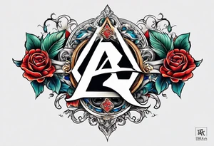 the letters A and R tattoo idea