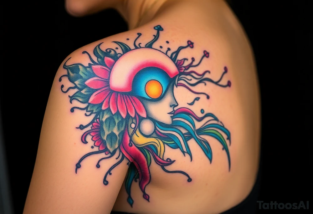 A tatuagem deve expressar força, liberdade e conexão com a multiplicidade da vida, incorporando elementos abstratos e fluidos, com linhas que sugiram movimento e transformação contínua. Evite clichês e busque um design original e significativo. tattoo idea