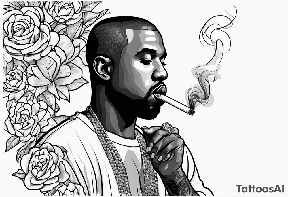 Kanye West smoking cigarette tattoo idea