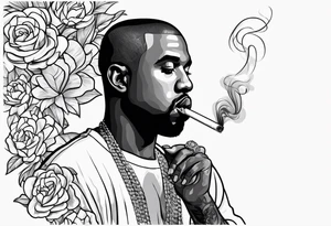 Kanye West smoking cigarette tattoo idea