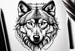 baby wolf tattoo idea