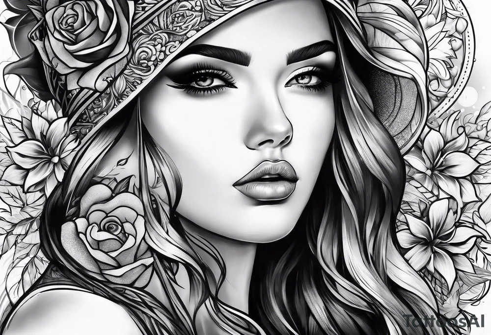 ink quil with women hushing tattoo idea