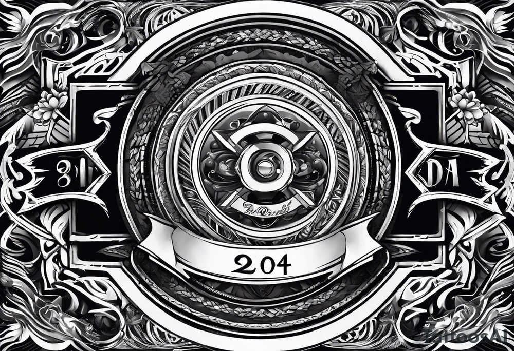 Black belt with stripes and dates for each dan grade tattoo idea