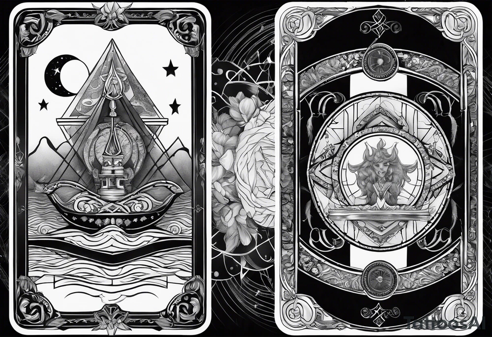 tarot card with Aquarius feeling tattoo idea