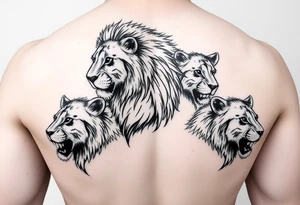 Pack of lions tattoo idea