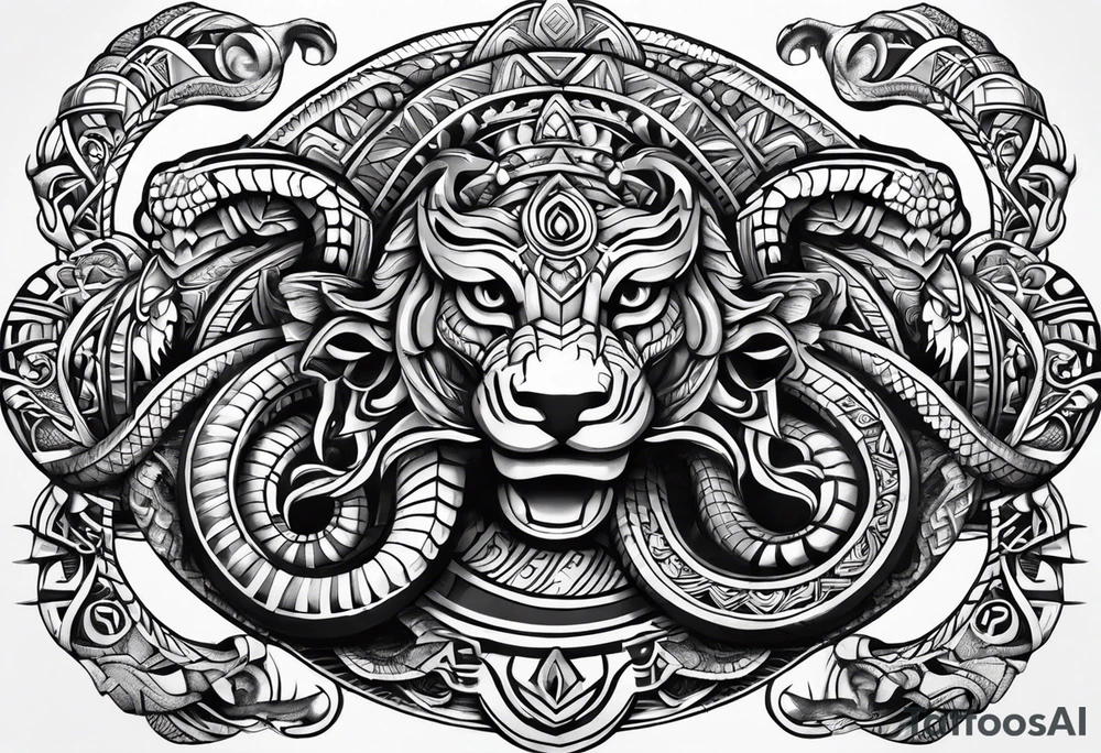 Aztec snake tattoo idea