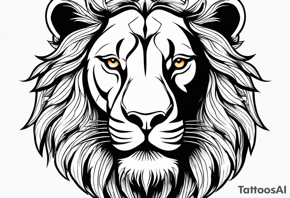 powerful majestic lion, close-up tattoo idea