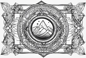 geometric universe tattoo idea