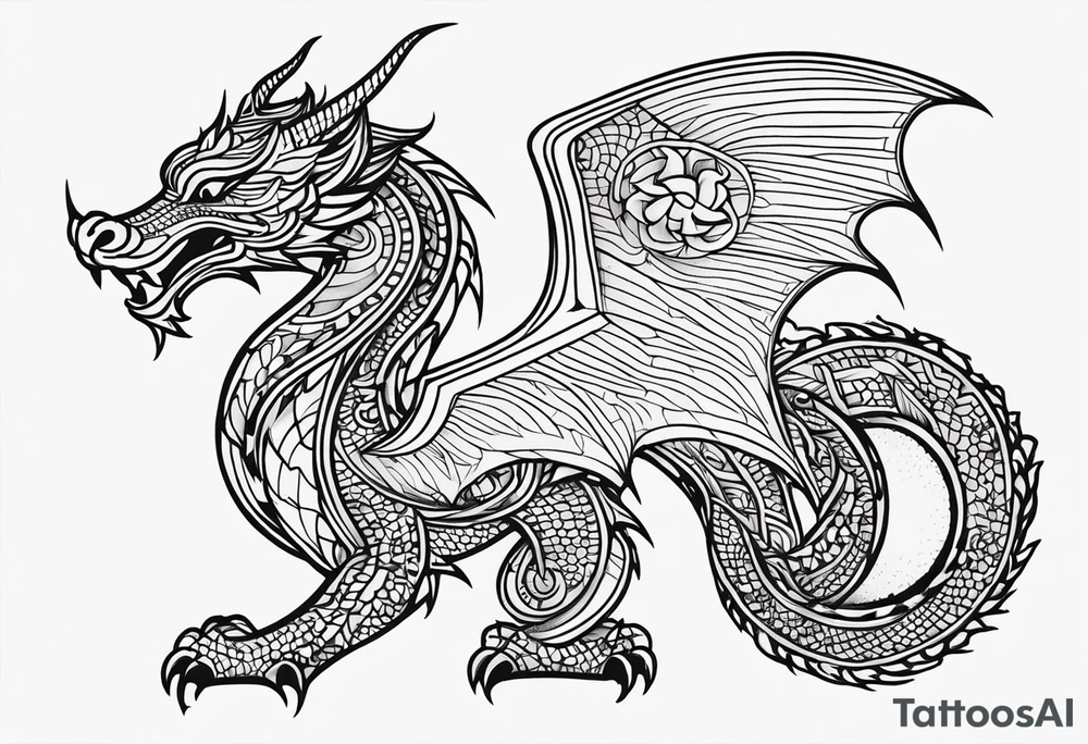 Mandala Wrapped Dragon tattoo idea