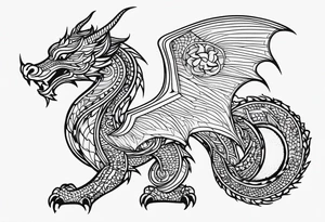Mandala Wrapped Dragon tattoo idea