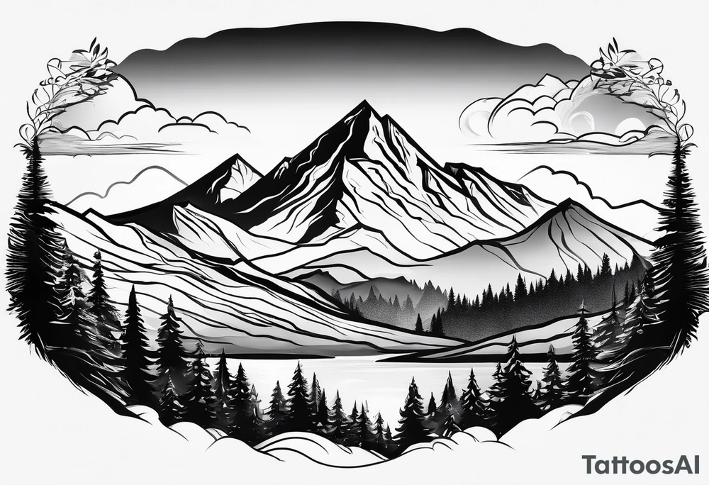 Small
Black
Mountain 
Silhouette tattoo idea