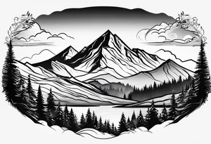 Small
Black
Mountain 
Silhouette tattoo idea