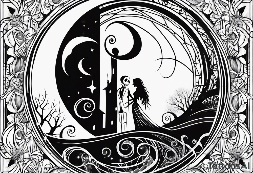 Nightmare before Christmas jack and sally tattoo idea