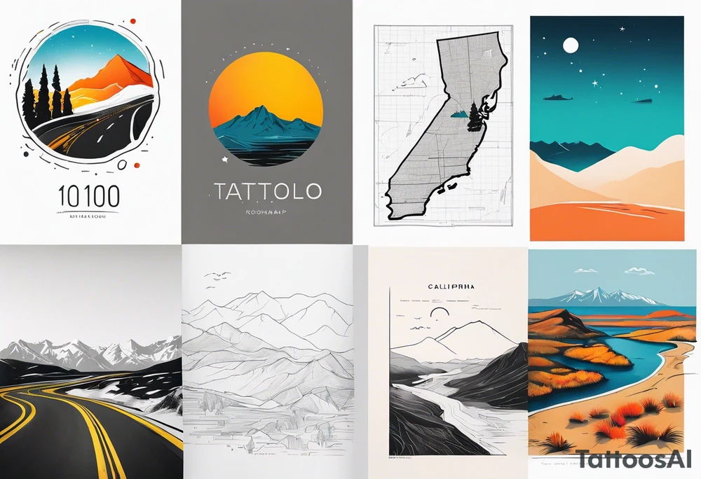 Roadmap from California 1:100000 tattoo idea