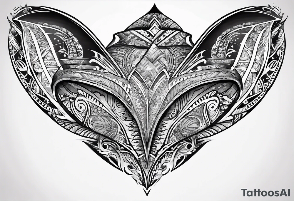 samoan tribal in the shape of a stingray tattoo idea