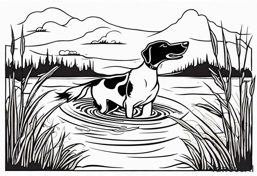 bird dog retrieving duck from marsh in its mouth tattoo idea bird dog retrieving duck from marsh in its mouth tattoo idea