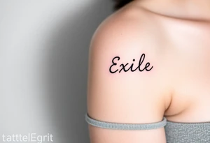 Word "Exile" in font IM Fell DW Pica tattoo idea