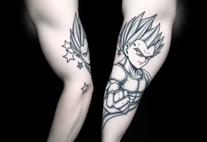 Vegeta with 3 star dragon ball tattoo idea