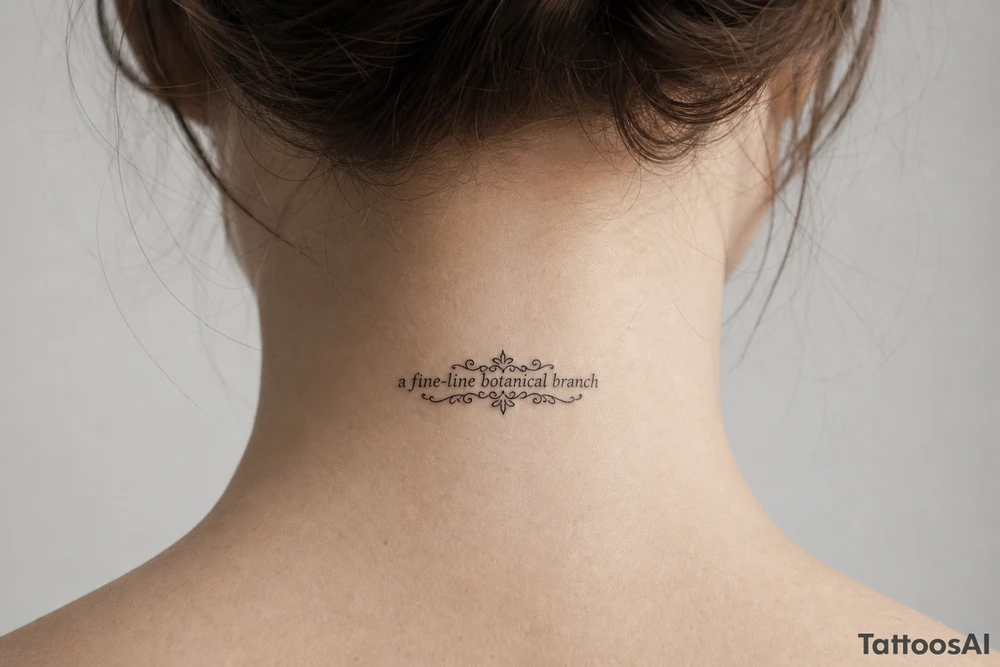 a fine-line botanical branch tattoo idea