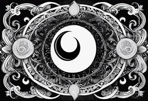 infinity symbol with the sun by one side and the moon by the other, no borders, nothing around, just those shapes tattoo idea